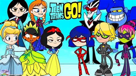 Teen Titans Go! vs. Cinderella Miraculous and friends! Cartoon Character Swap - SETC - YouTube