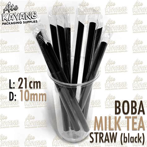 Milk Tea straw, Sago straw, (Black) Individually sealed, 50 PCS PER PACK | Shopee Philippines