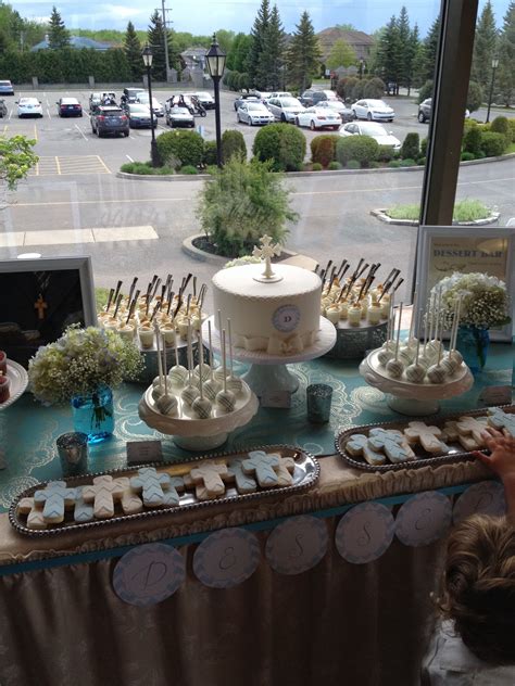 Confirmation dessert table by Three C Baking & Cie Dessert Table, Table Settings, Table ...