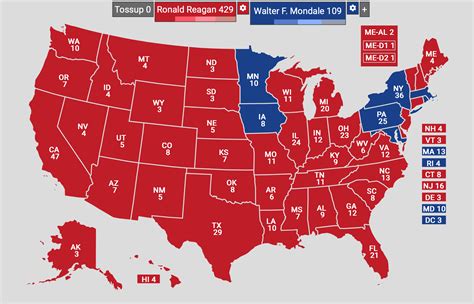 1984 Electoral Map if Mondale Hadn't Pledged to raise taxes (and maybe ...