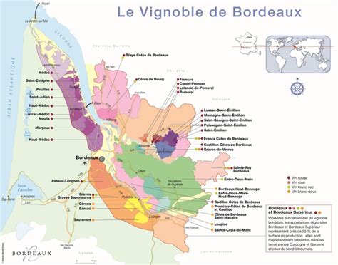 Bordeaux wine map - Ontheworldmap.com