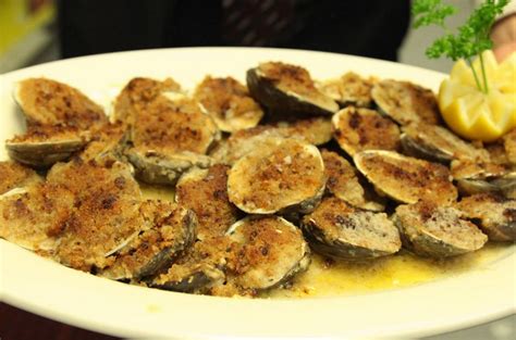 Our version of delicious Clams Oreganata. Clams baked with garlic ...