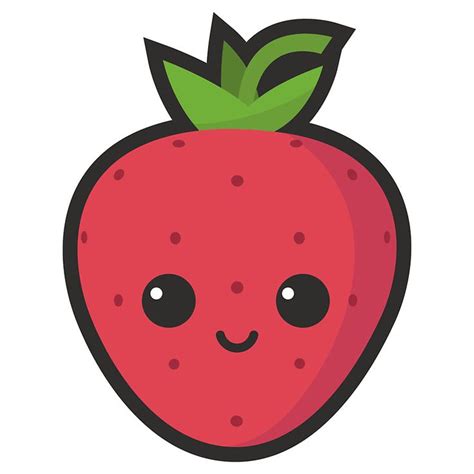 Cute Strawberry Sticker by Cute Recipes | Cute kawaii drawings, Cute ...