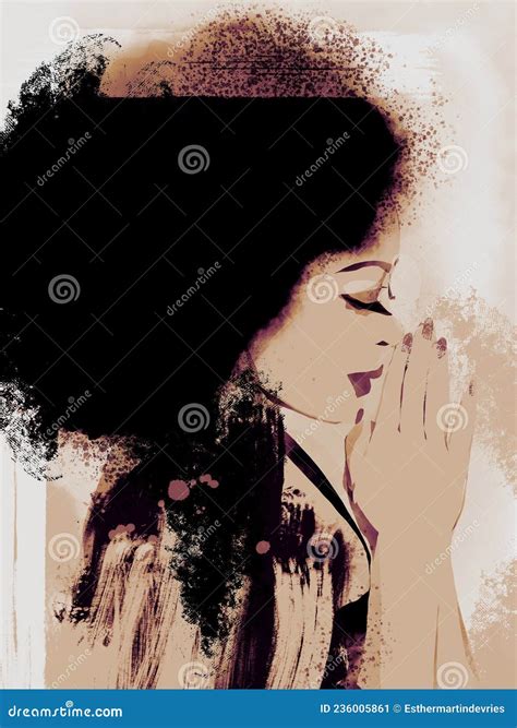 Black woman praying stock illustration. Illustration of holy - 236005861