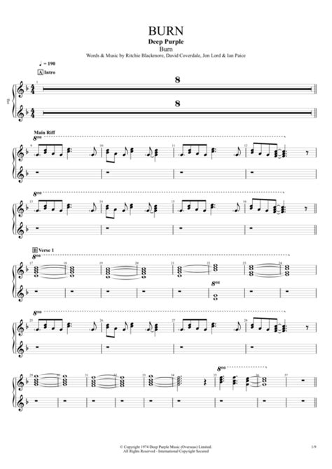 Burn Tab by Deep Purple (Guitar Pro) - Full Score | mySongBook