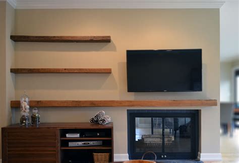 Walnut Floating Shelf for Modern Living Rooms