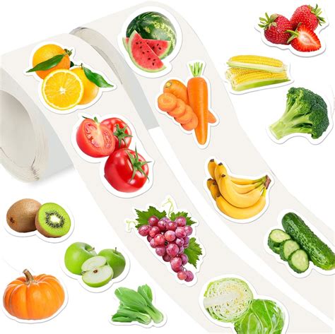 Amazon.com: Whaline 1400Pcs Fruit Vegetable Stickers 16 Design ...