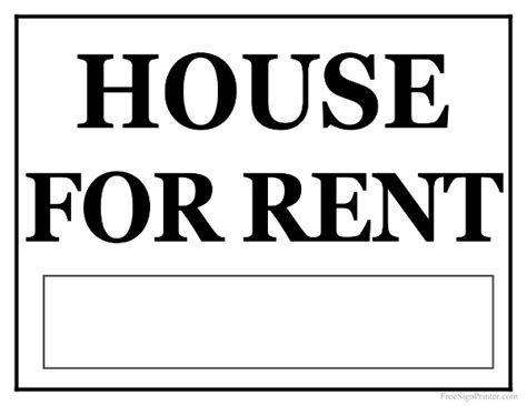 house for rent signs printable - Clip Art Library