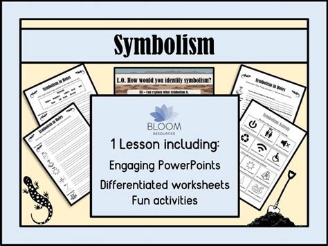 Symbolism Lesson - Powerpoint, Differentiated Worksheets & Lesson Plan | Teaching Resources