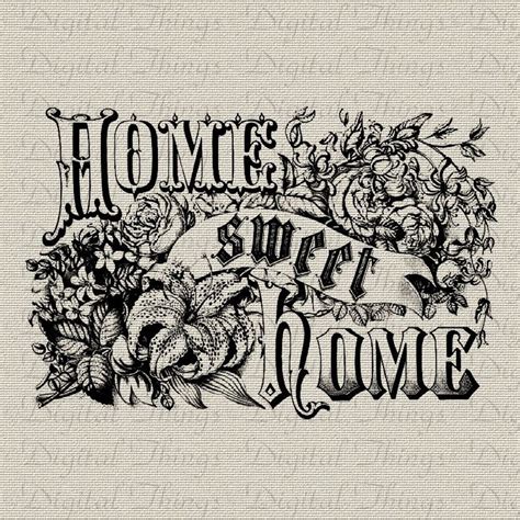 Home Sweet Home Word Art Vintage Wall Decor Art (Download Now) - Etsy