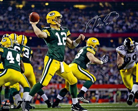 Aaron Rodgers Green Bay Packers Autographed 16" x 20" Super Bowl XLV ...