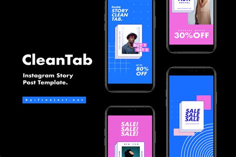 Free Download 6 CleanTab Instagram Story Post Template - PSD File