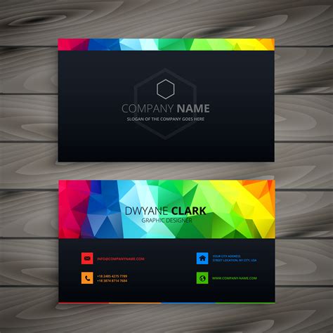 dark business card with abstract colors. Business vector design - Download Free Vector Art ...