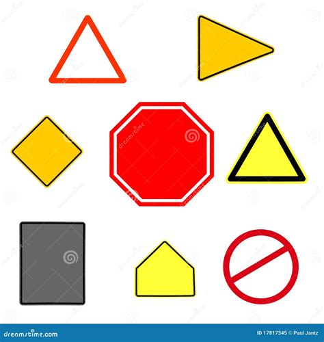 Collection Of Various Shaped Traffic Signs Royalty Free Stock Photo ...