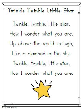 Nursery Rhyme Posters and Mini Books: Twinkle Twinkle Little Star