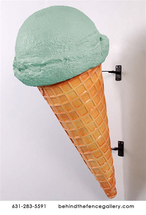 Mint Hard Scoop Wall Mounted Ice Cream Cone Statue Mint Hard Scoop Wall ...