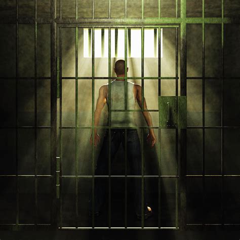 Light Shining On Man In Prison Cell Photograph by Ikon Ikon Images | Fine Art America