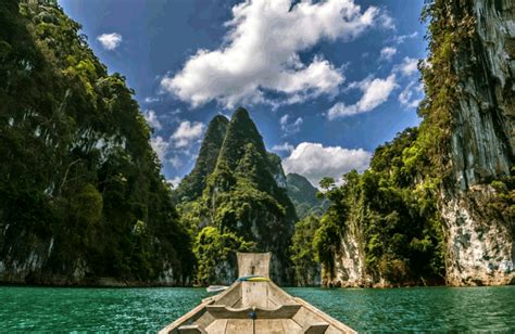 Longtail Boat on Cheow Lan Lake, Khao Sok National Park, Thailand | National park tours ...