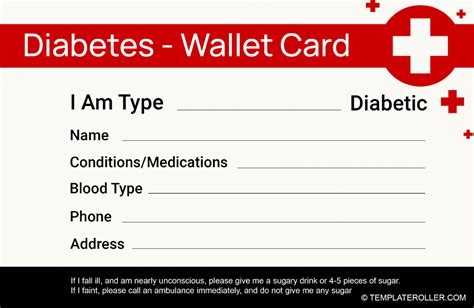 Diabetes Wallet Card Template Download Printable PDF | Templateroller