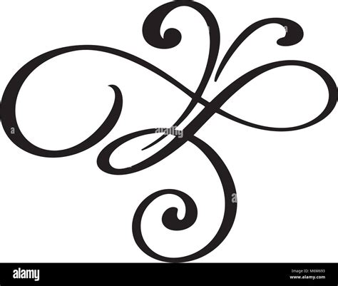 hand drawn flourish Calligraphy elements. Vector illustration Stock ...