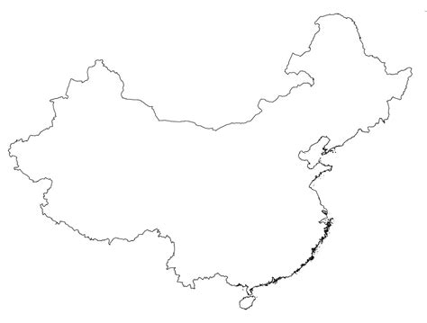 China Outline Map, China Blank Map