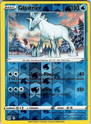 Pokemon TCG Glastrier SWSH Lost Origin 051/196 Reverse Holo Rare Card ...