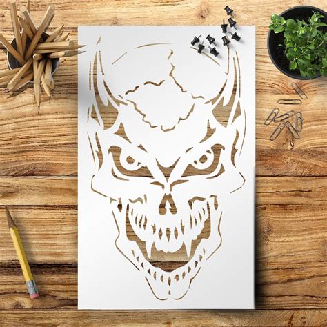 Amazon.com : Skull Stencil, Skull Airbrush Stencils, Skull Stencils ...