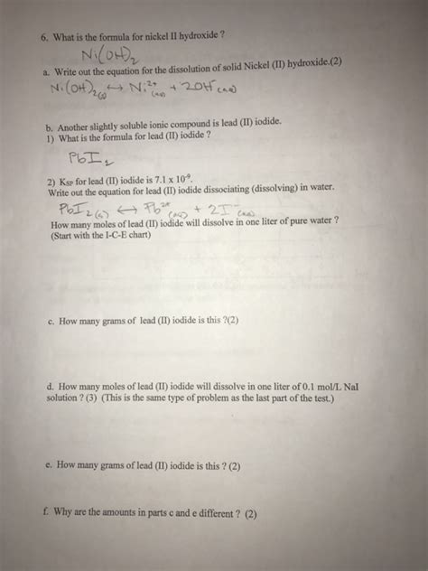 Solved What is the formula for nickel II hydroxide? a. | Chegg.com