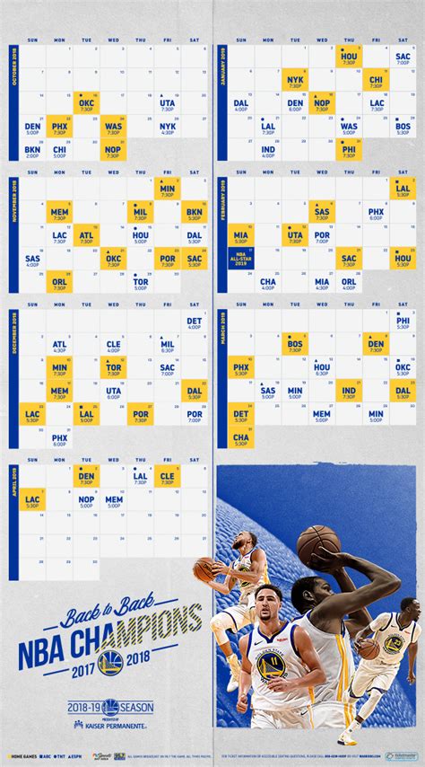 Golden State Warriors Schedule Printable - prntbl ...