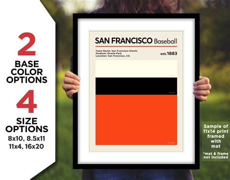 SAN FRANCISCO GIANTS Team Colors Photo Picture Baseball Poster - Etsy