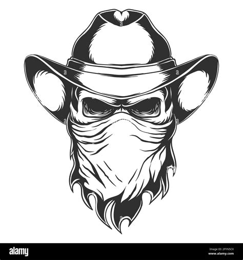 skull cowboy head vector illustration Stock Vector Image & Art - Alamy