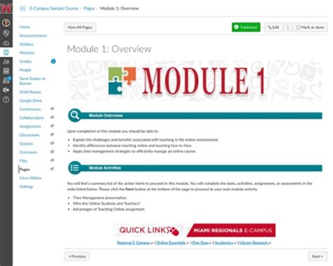 How-To: Organize Canvas with Modules - Miami University