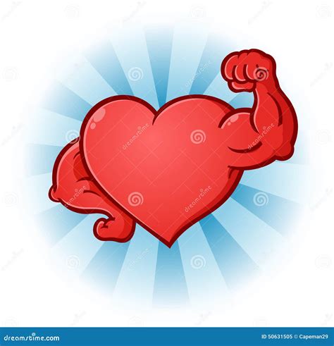 Heart Flexing Muscles Cartoon Character Stock Vector - Image: 50631505