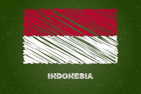 Premium Vector | Indonesia flag with chalk effect on chalkboard hand ...