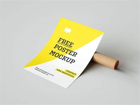 Free Paper Poster Mockup | Mockuptree