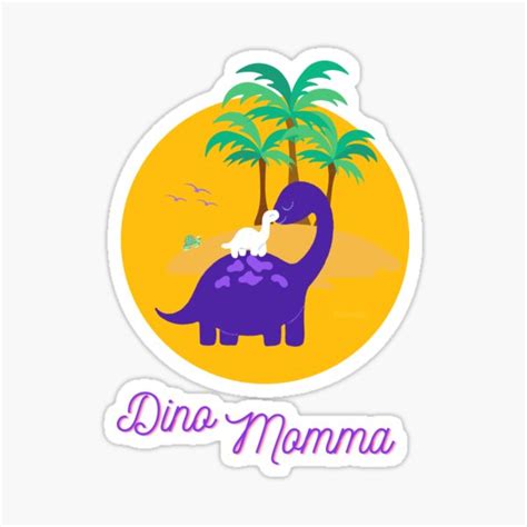 "Dino Momma - Cute T-shirt Design - Beach, Sunset & Cute Mamma & Baby ...