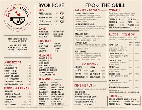 MENU – Poké2 Grill