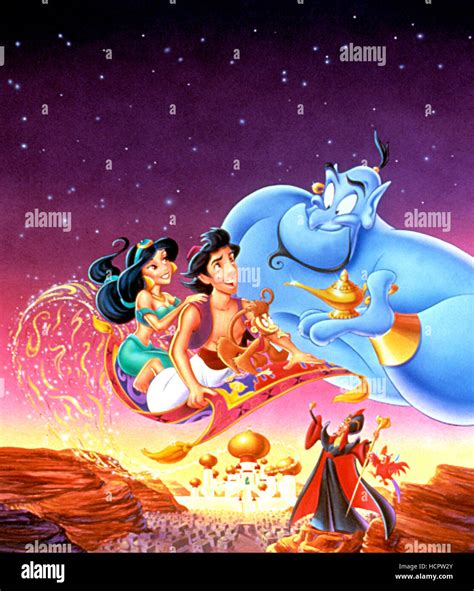 ALADDIN, Princess Jasmine, Aladdin, Abu, Genie, Jafar, Iago, 1992, (c)Walt Disney Pictures ...