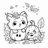 Cute Coloring Pages Cat And Pumpkin Outline Sketch Drawing Vector  sketch template