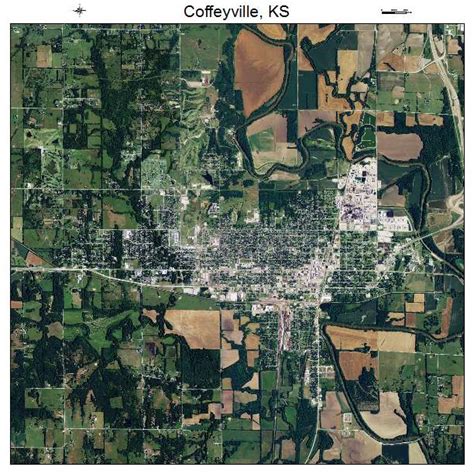 Aerial Photography Map of Coffeyville, KS Kansas