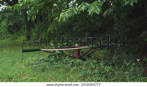 Creepy Abandoned Ruined Playground Withered Wooden Stock Photo 2218364777 | Shutterstock