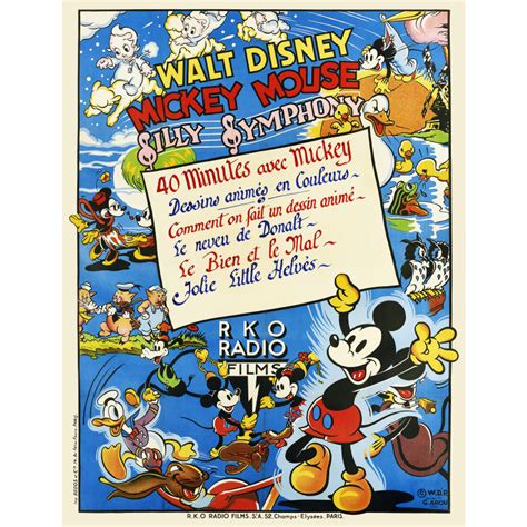 Walt Disney Studios Vintage Silly Symphony Mickey Mouse Movie Poster Available For Immediate ...