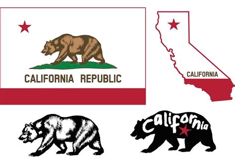 California Bear Flag Vectors | California bear, Flag vector, California