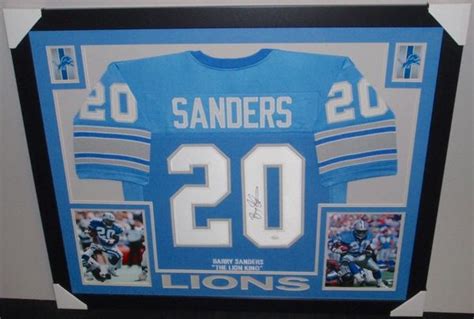 Barry Sanders Autographed Detroit Lions Custom Framed Jersey, JSA ...