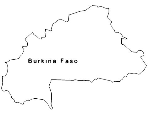 Coloriage Carte du Burkina Faso - télécharger et imprimer gratuit sur ColoriageEnfant.Com
