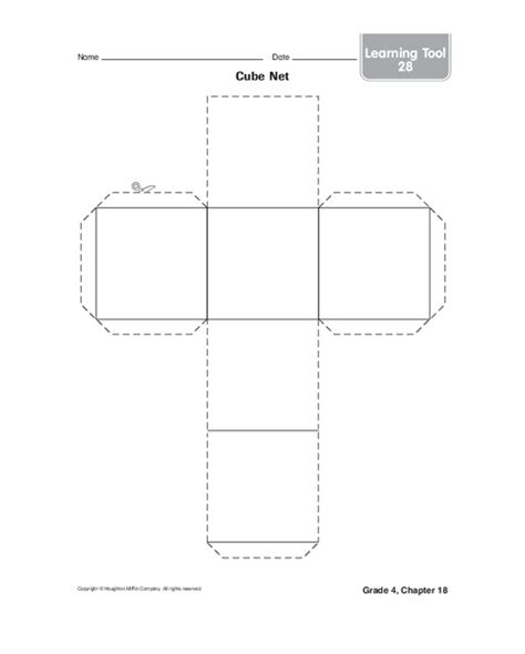 Cube Net Worksheet for 4th - 5th Grade | Lesson Planet