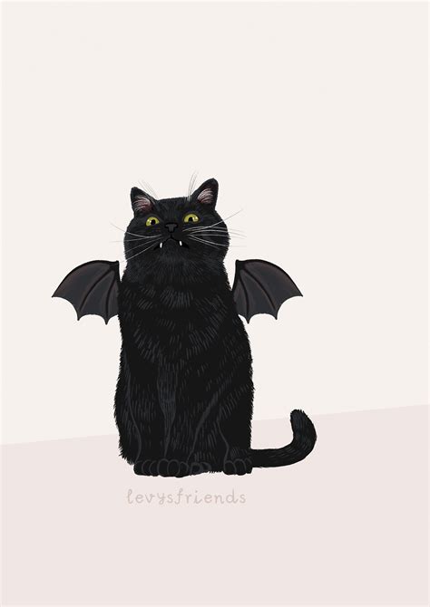 Vampire Cat Art Print - Etsy