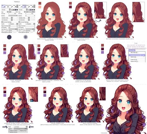 Anime Hair Coloring Tutorial Doraemon Shizuka Drawing Draw Step Cartoon ...