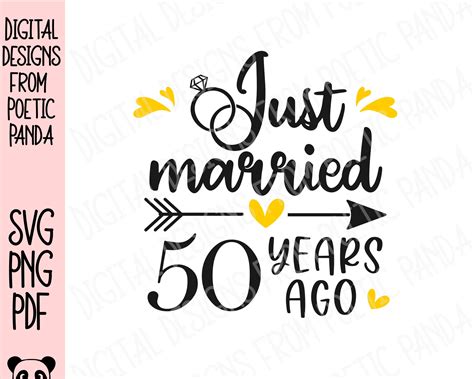 Just married 50 years ago Svg Png Pdf 50th Wedding | Etsy