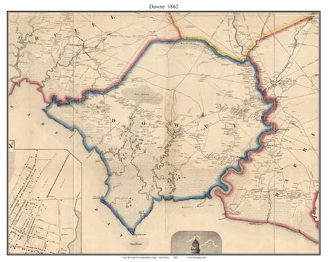 Downe, New Jersey 1862 Old Town Map Custom Print - Cumberland Co. - OLD MAPS